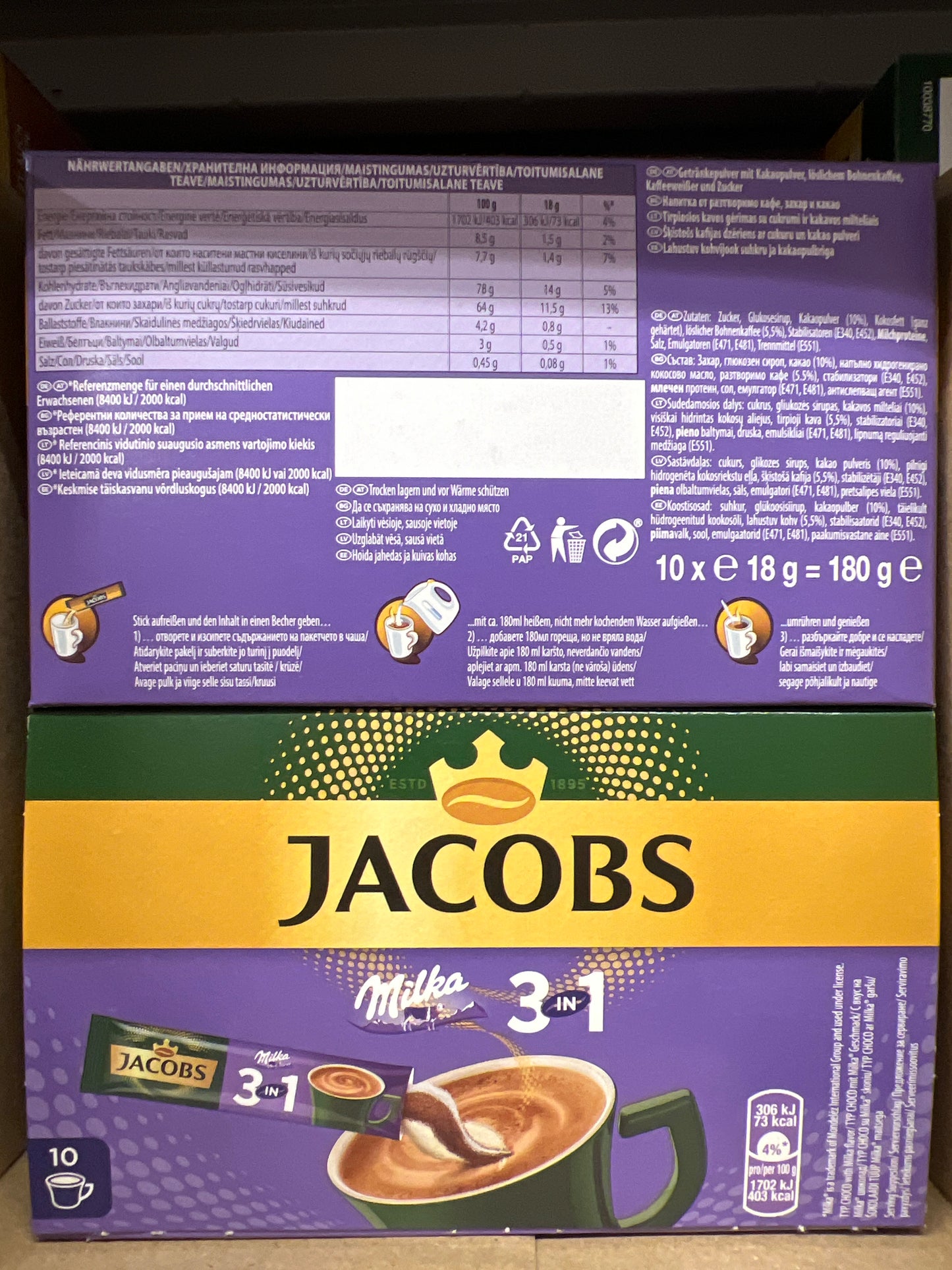 Jacobs Choco Milka 10x18g Sticks
