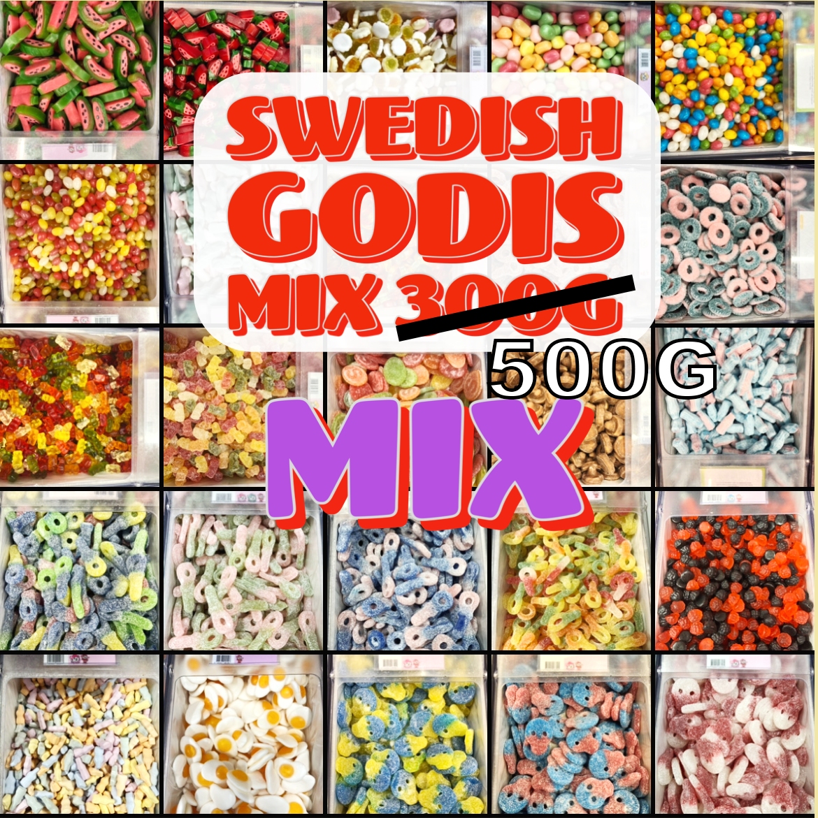 Swedish Godis (Sweet & Sour) BIG MIX 500g