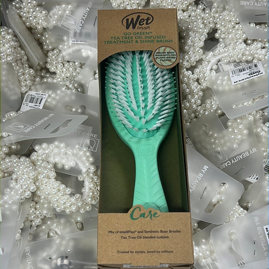 WET Brush Go Green Palm Treatment & Shine Brush (Tea Tree oil infused Cushion)