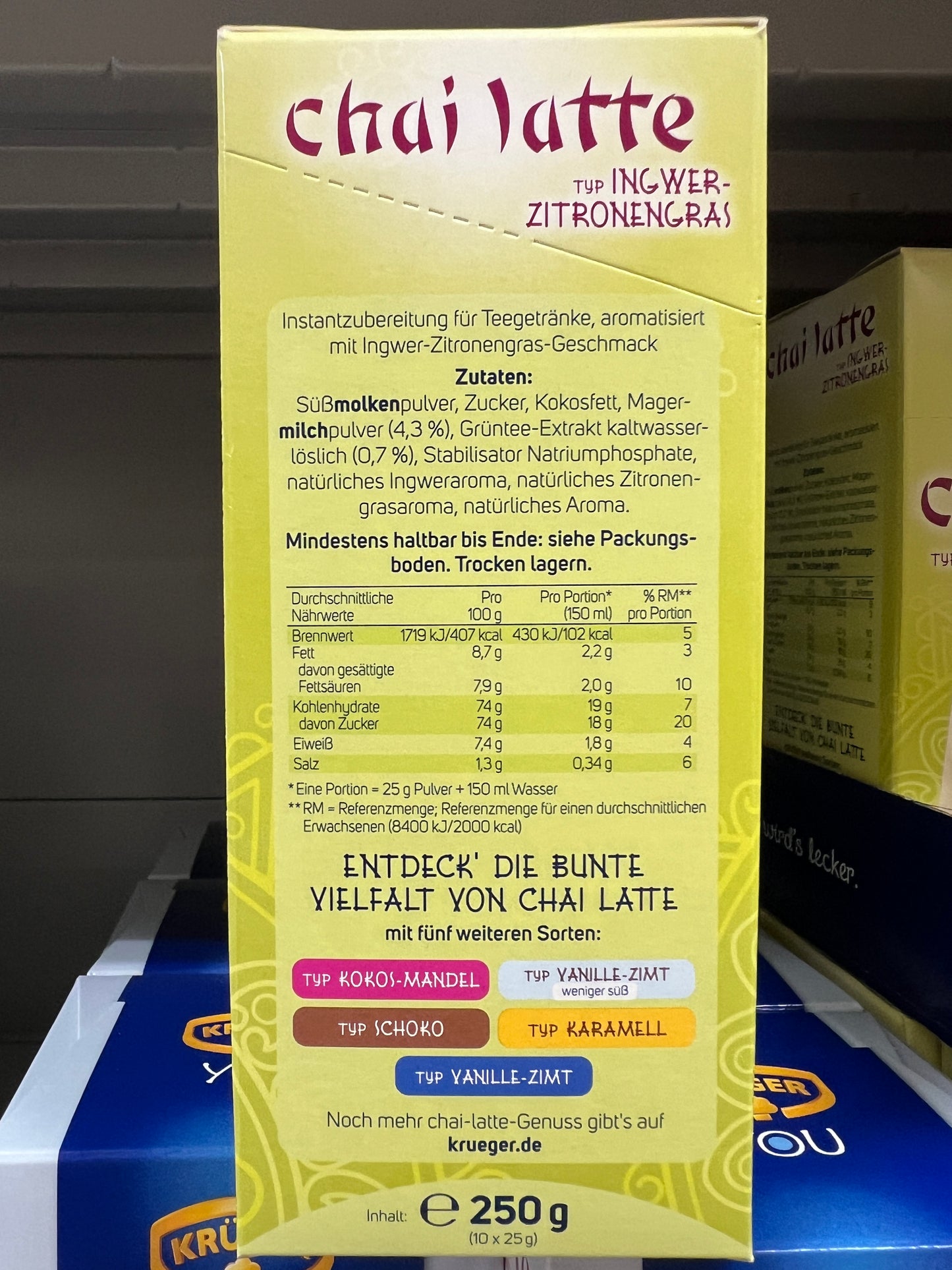 KRUGER Chai Latte (Ginger Lemongrass) 10x25g