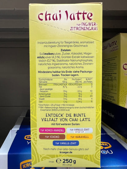 KRUGER Chai Latte (Ginger Lemongrass) 10x25g