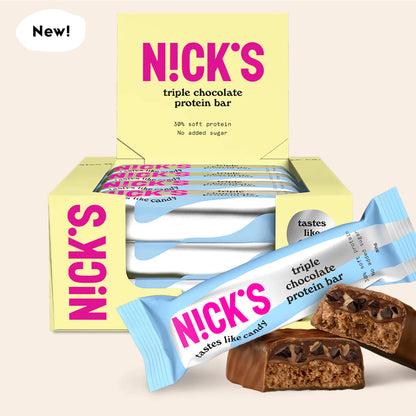 N!CK’S Protein Bar Triple Chocolates (15g Protein, SUGAR FREE) 3x50g