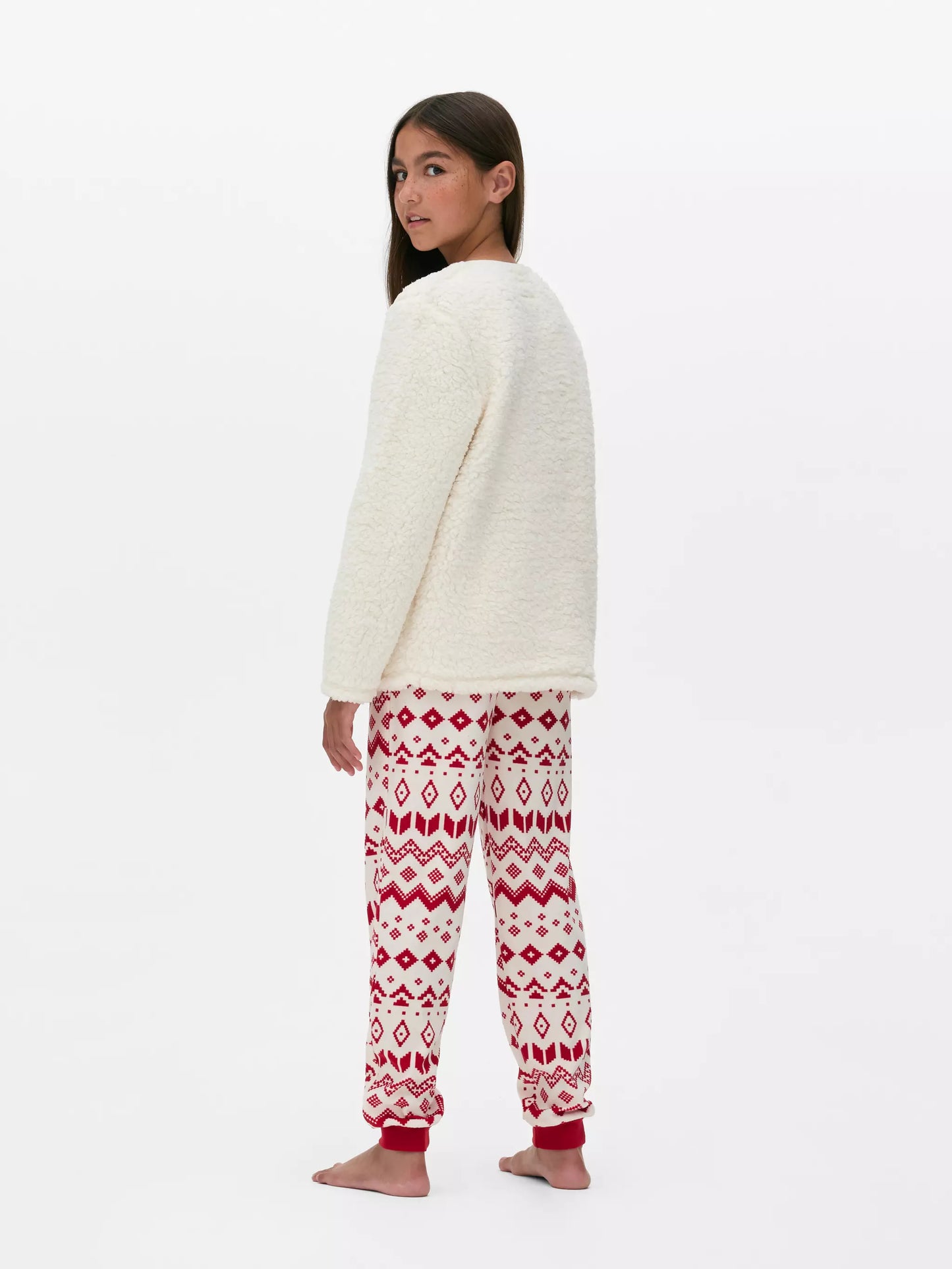 Borg pajamas with reindeer motif Norwegian pattern