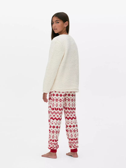 Borg pajamas with reindeer motif Norwegian pattern