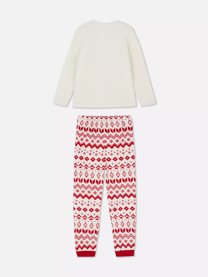 Borg pajamas with reindeer motif Norwegian pattern