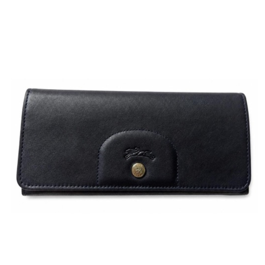 Longchamp Le Pliage Cuir Long Flap Wallet (Snap Closure)