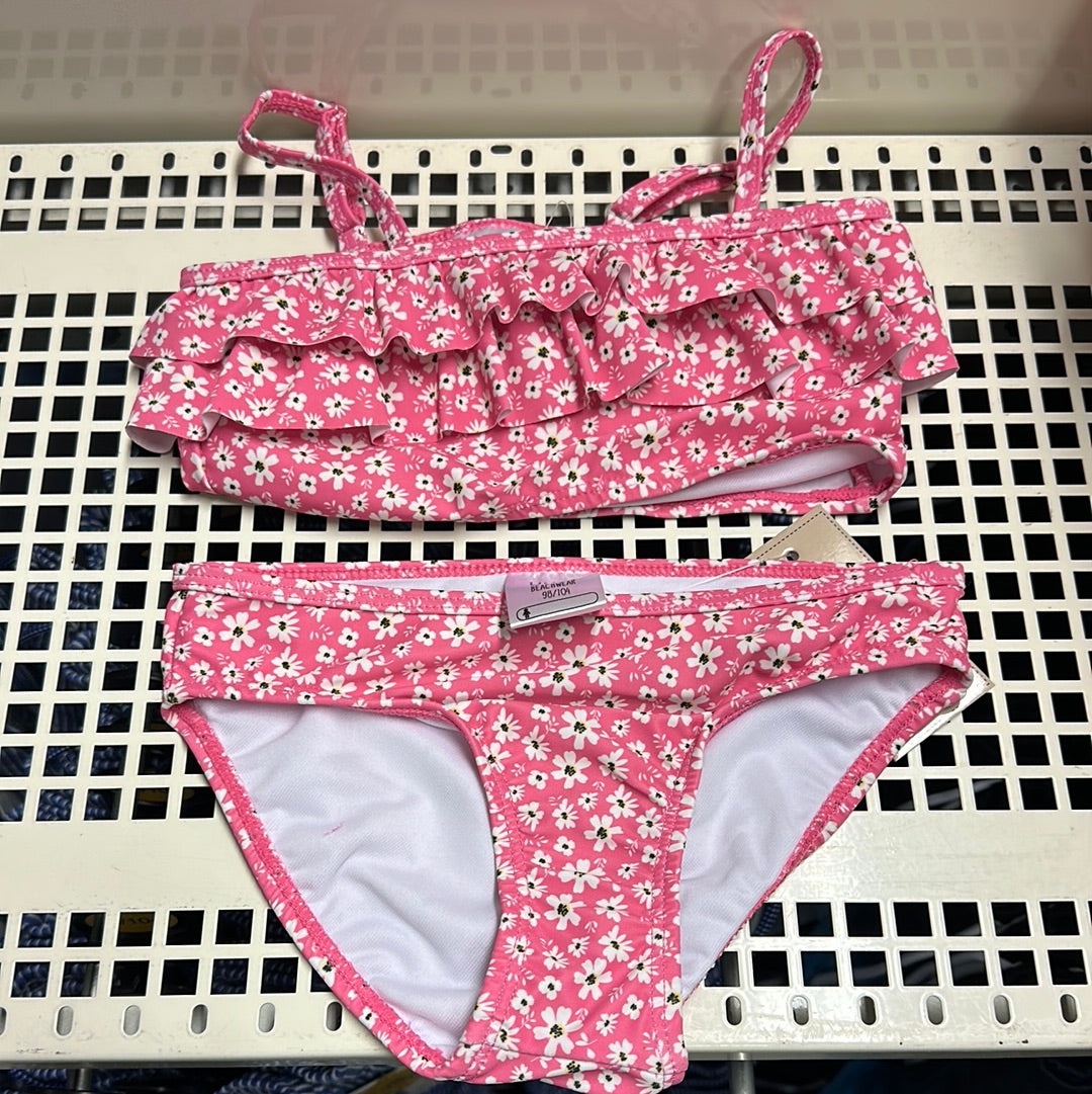 SwimWear Pink Flowers 2-Pieces 100% Polyester