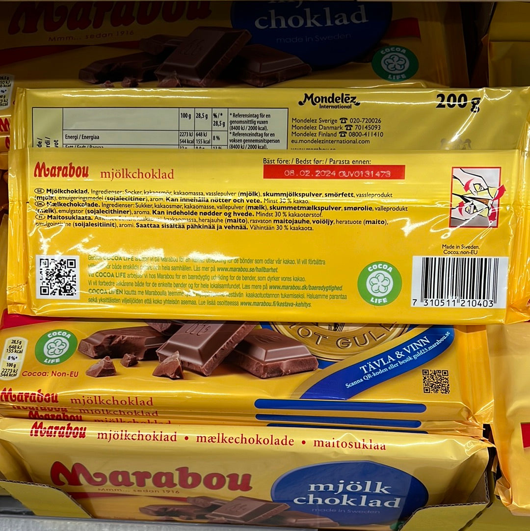 Marabou Mjölk Chocolate 200g (Award Winning)