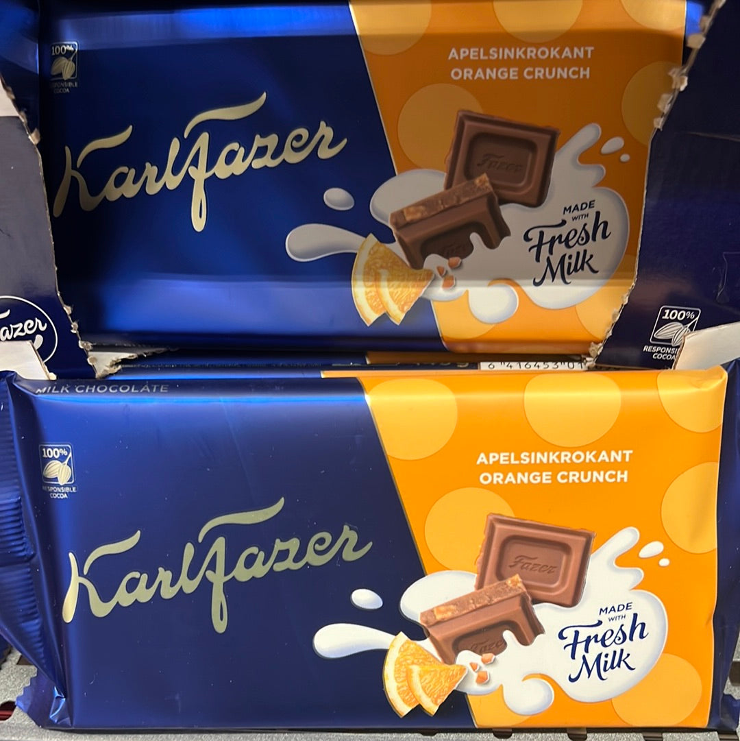 Fazer Milk Chocolate Orange (Crunch) 145g