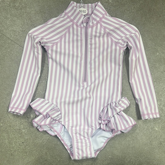 SwimWear Purple Stripes Body Suit 100% Polyester