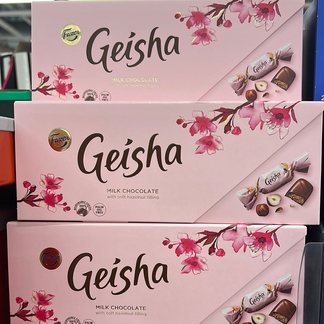 Fazer Geisha Milk Chocolate w/ soft Hazelnut filling 32’s 228g