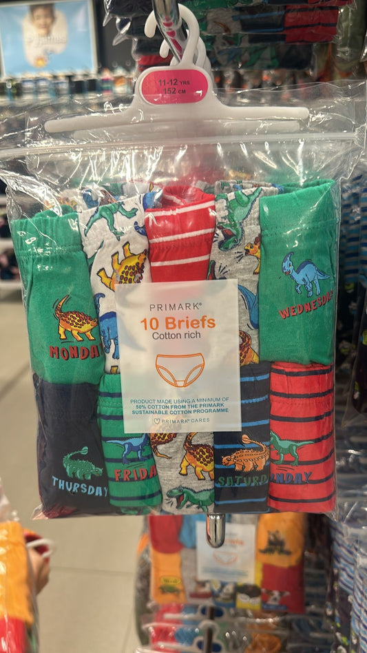 Briefs Primark mixed Dino 10’s