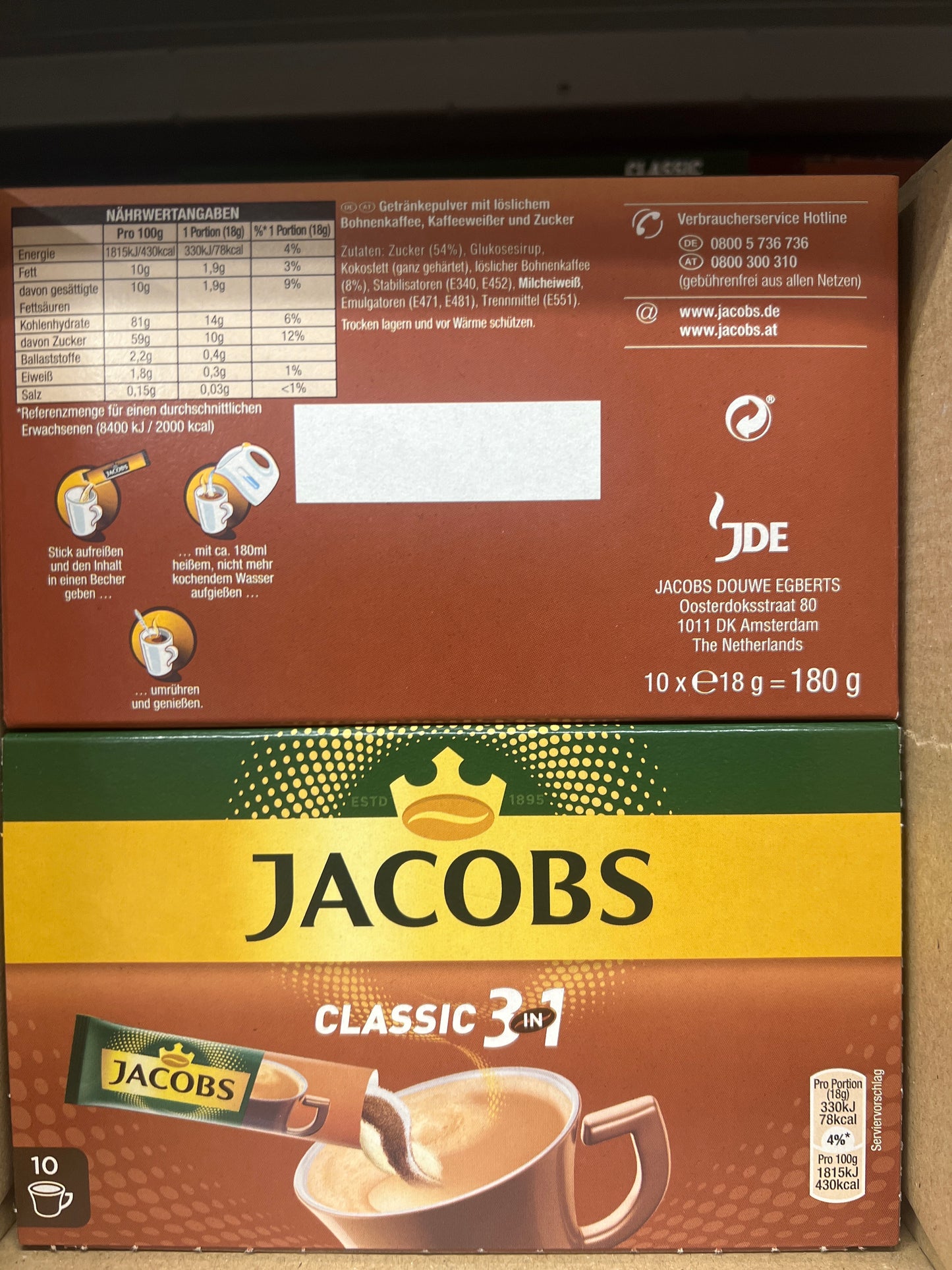Jacobs Coffee 3in1 10x18g Sticks