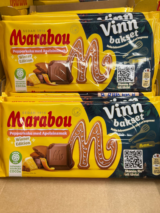 Marabou Chocolate Peppar Kaka 185g (GingerCinnamon Cookies) Winter Edition