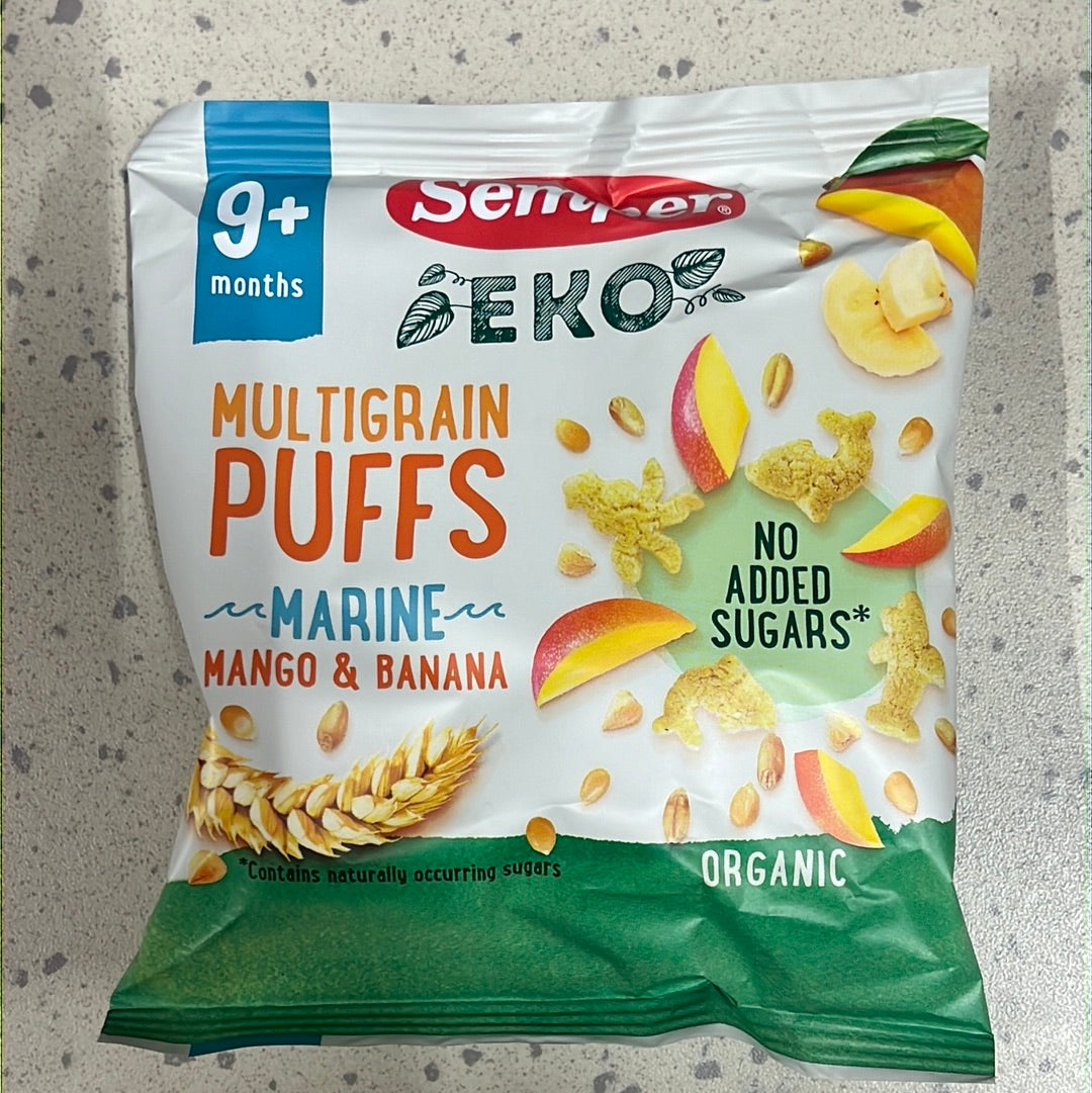 Semper Multi Grains Puffs Mango/Banana (9m+) 18g ORGANIC