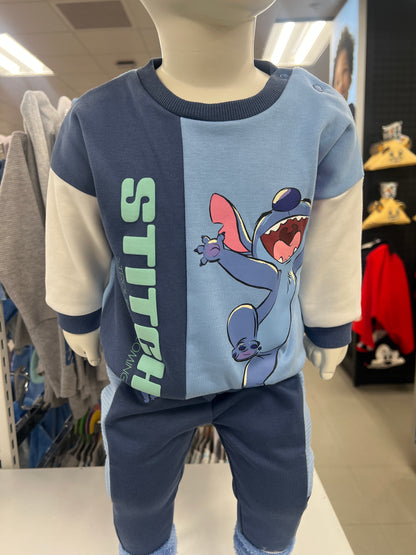 Disney Stitch Sweater Shorts Baby Set Blue