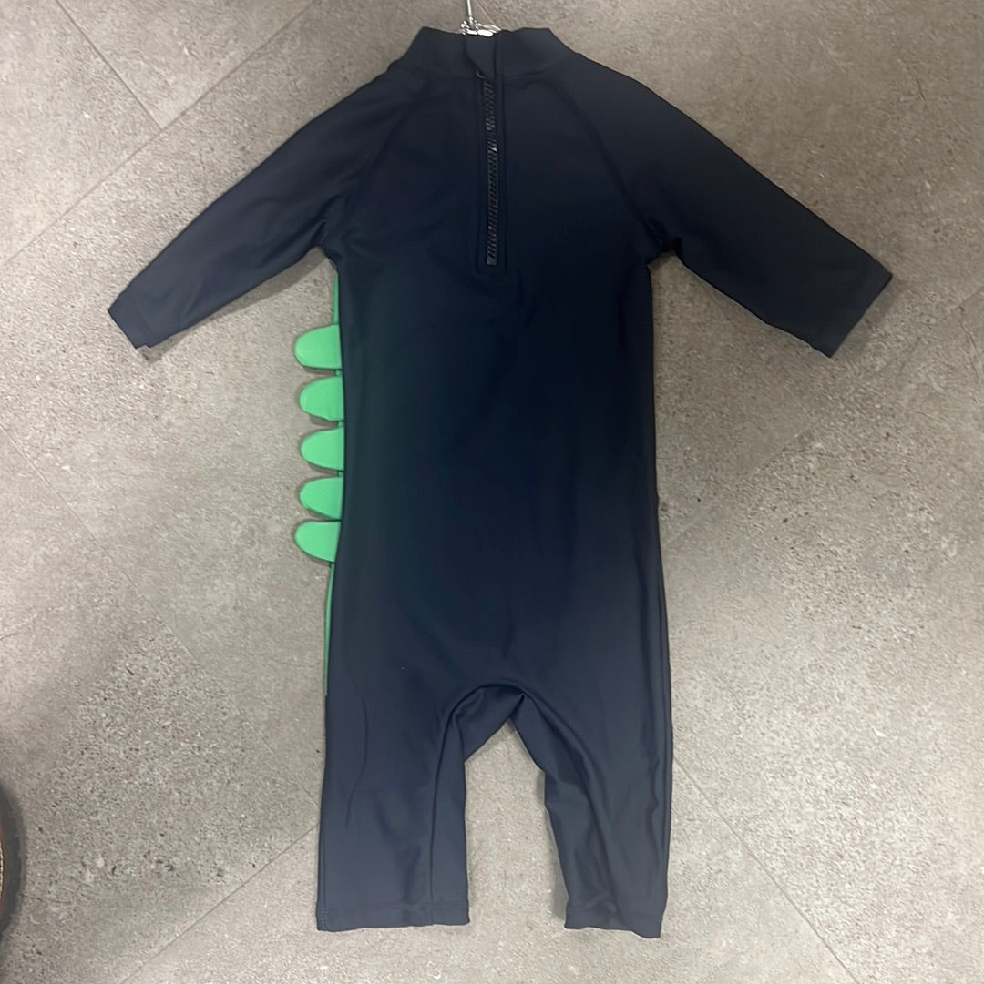 SwimWear Black Crocodile Body Suit 100% Polyester