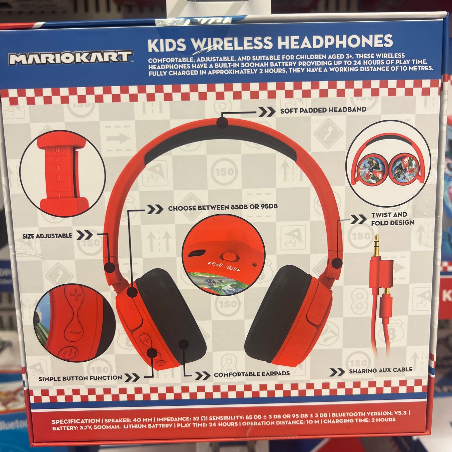 QTL Mariokart Kids Headphones (WIRELESS)