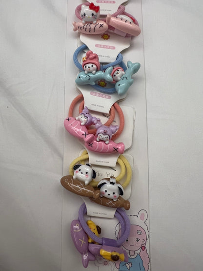 Hair Rubber Band 3D Cute Sanrio (10 sets) D