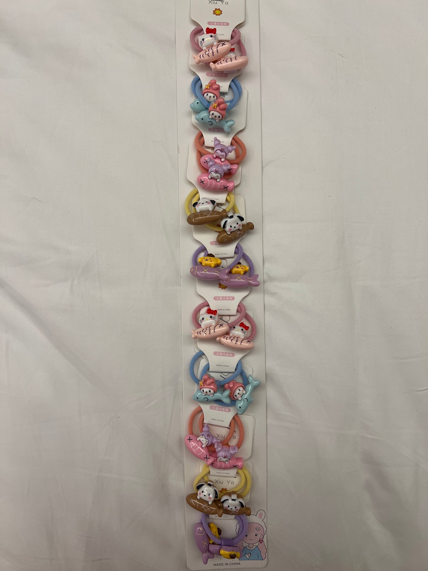 Hair Rubber Band 3D Cute Sanrio (10 sets) D