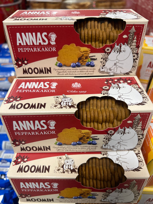 ANNAS Original Pepparkakor (Ginger Cinnamon) Blueberry Moomin 150g