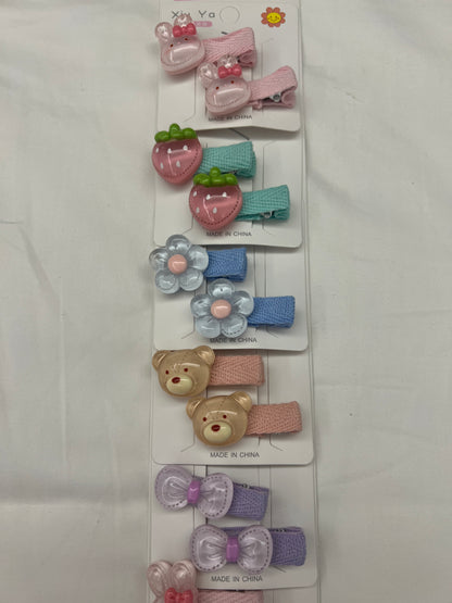 Hair Clip 3D Cute Cartoons (10 sets) A