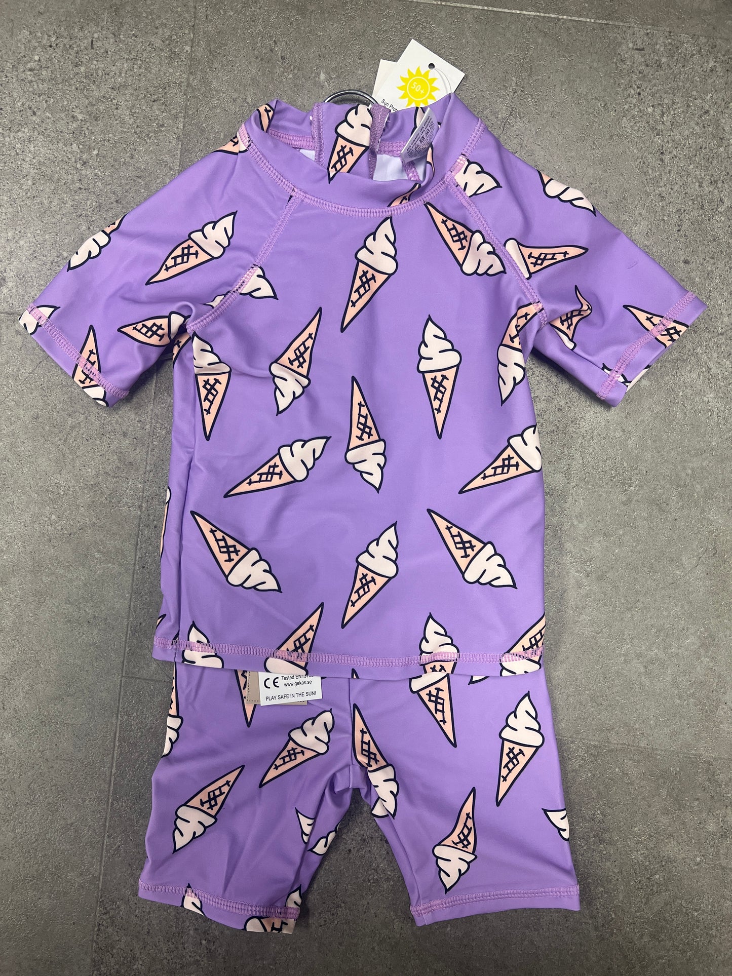 SwimWear Purple Ice-Cream 2-Piece Wear 100% Polyester