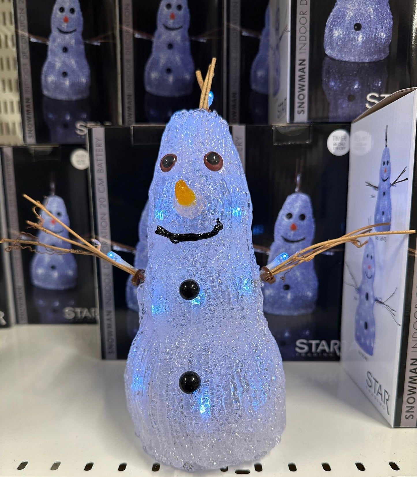 Christmas Snowman LED 20cm Battery