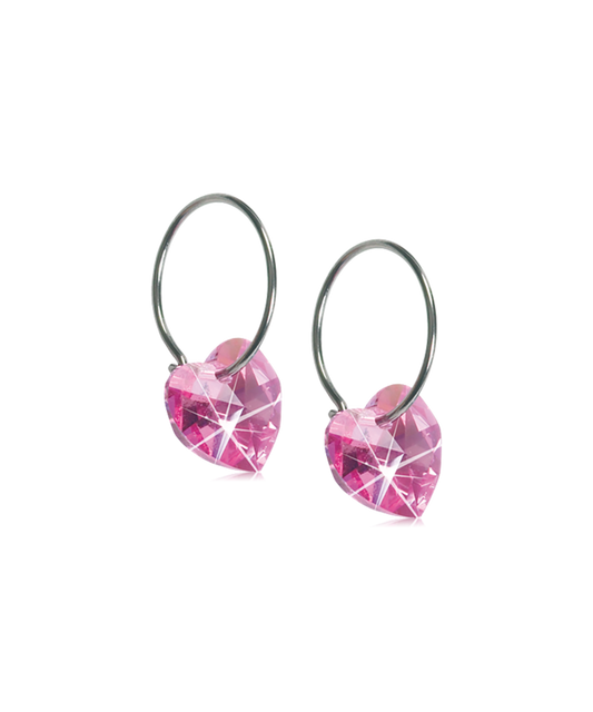 Natural Titanium Heart Rose 14mm