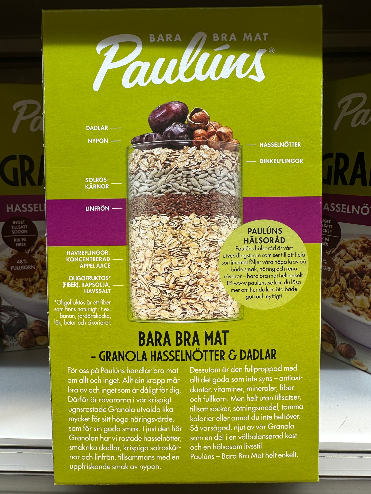 Paulúns Granola Hazelnut & Dates 450g (10 Portion) NO SUGAR ADDED