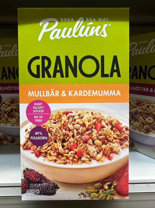 Paulúns Granola Mulberry & cardamom 450g (10 Portion) NO SUGAR ADDED