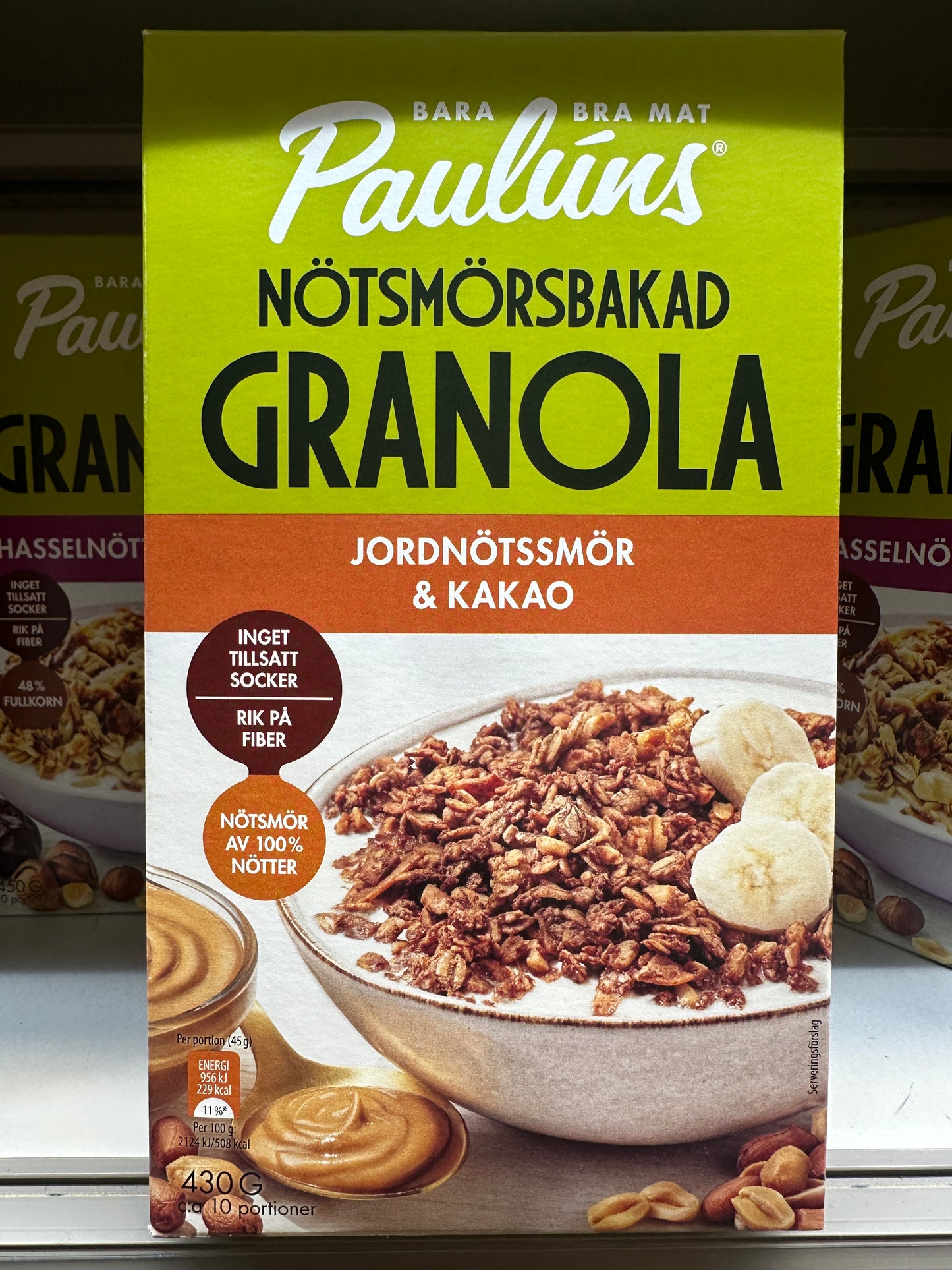 Paulúns Granola Peanut Butter & Cacao 450g (10 Portion) NO SUGAR ADDED