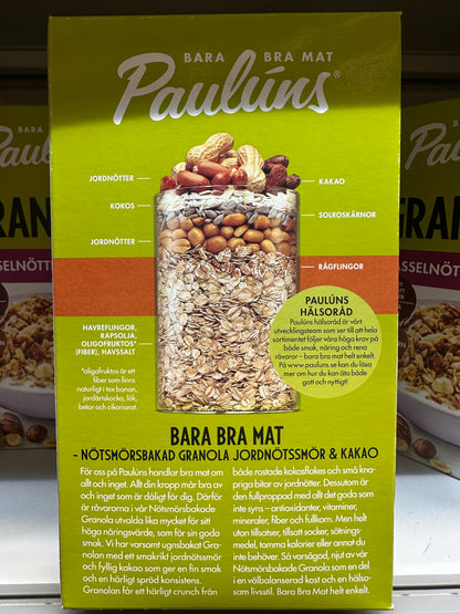 Paulúns Granola Peanut Butter & Cacao 450g (10 Portion) NO SUGAR ADDED