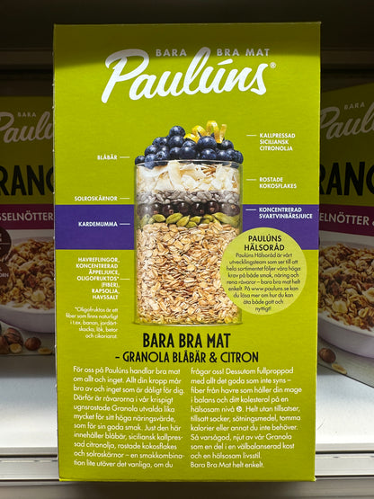 Paulúns Granola Blueberry & Lemon 450g (10 Portion) NO SUGAR ADDED