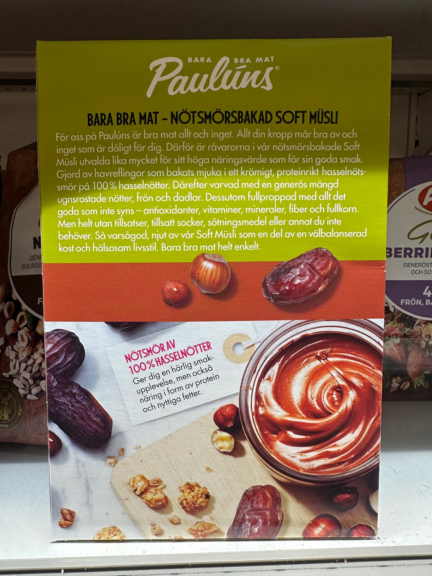 Paulúns SuperMusli Hazelnut Butter, Almond & Dates 375g (8 Portion) NO SUGAR ADDED