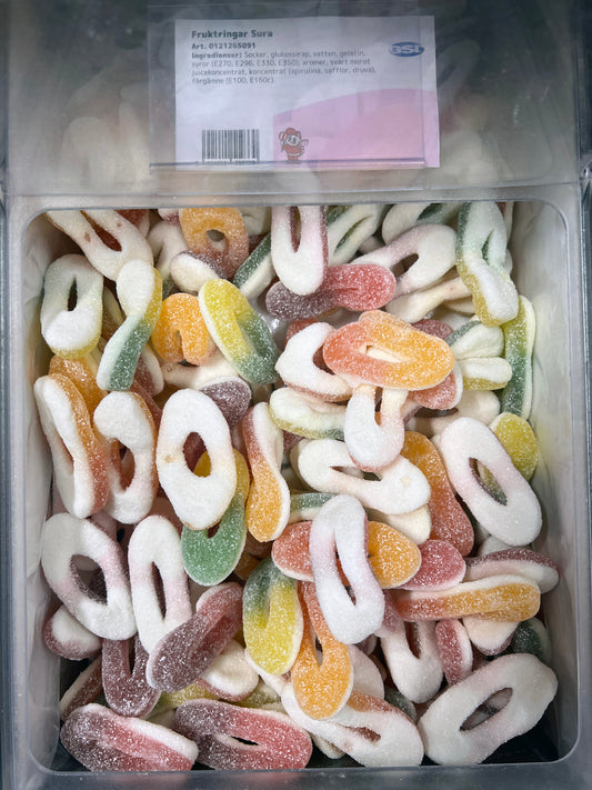 Swedish Godis Sour Fruit Ring 100g