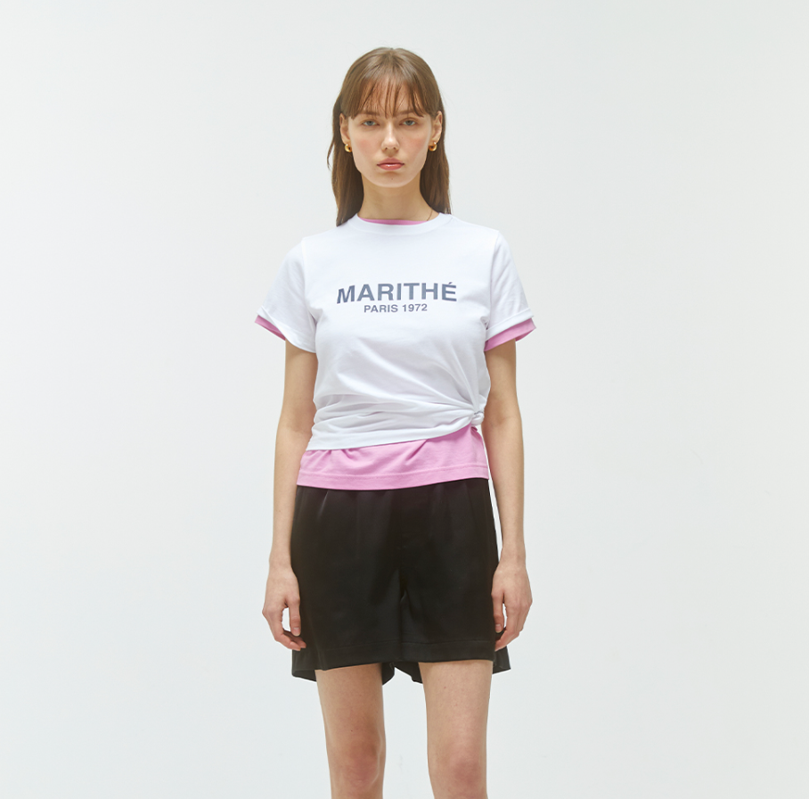 MARITHE - W REGULAR TEE - WHITE (BLUE)