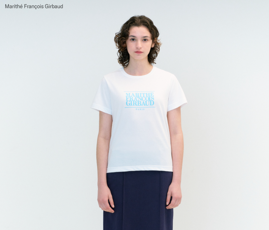 MARITHE - W CLASSIC TEE - WHITE (BLUE)