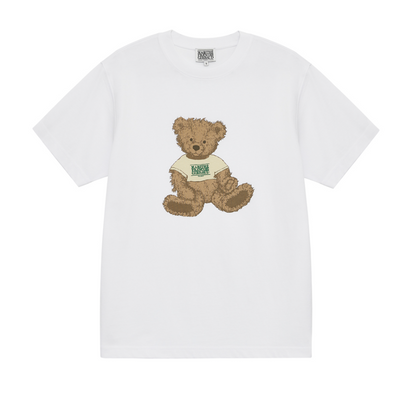 MARITHE - DOODLE BEAR TEE - WHITE/COLOUR BEAR (UNISEX)