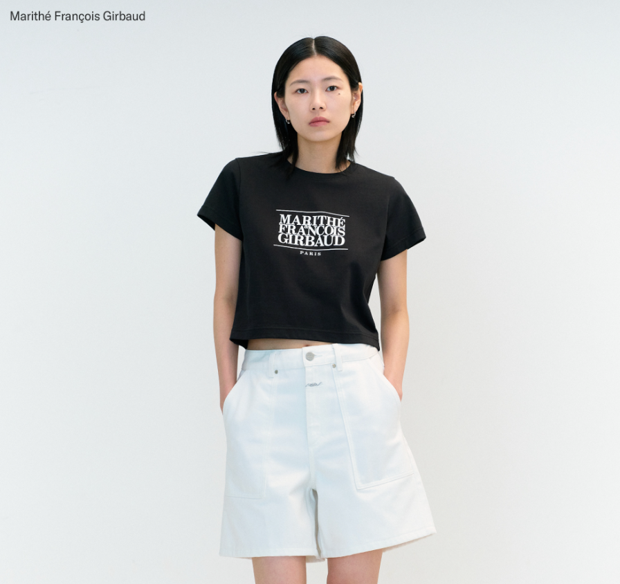 MARITHE - W CLASSIC CROP TEE - BLACK