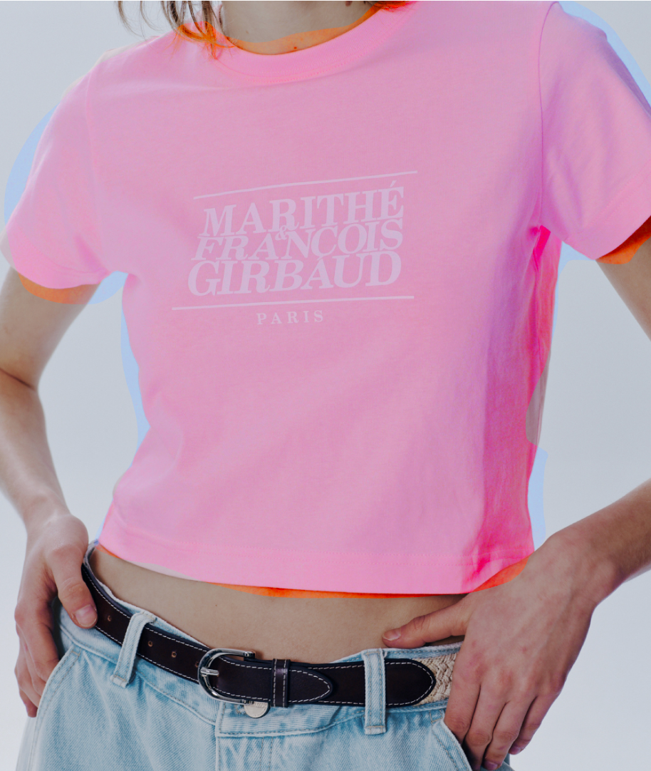 MARITHE - W CLASSIC CROP TEE - PINK