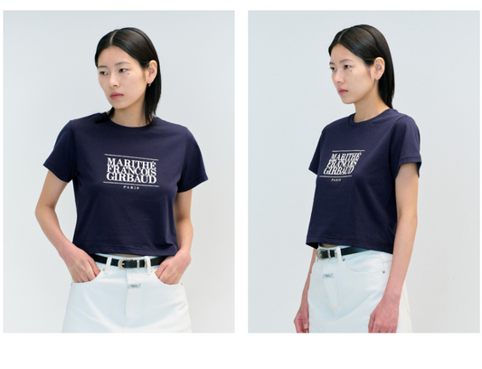 MARITHE - W CLASSIC CROP TEE - NAVY