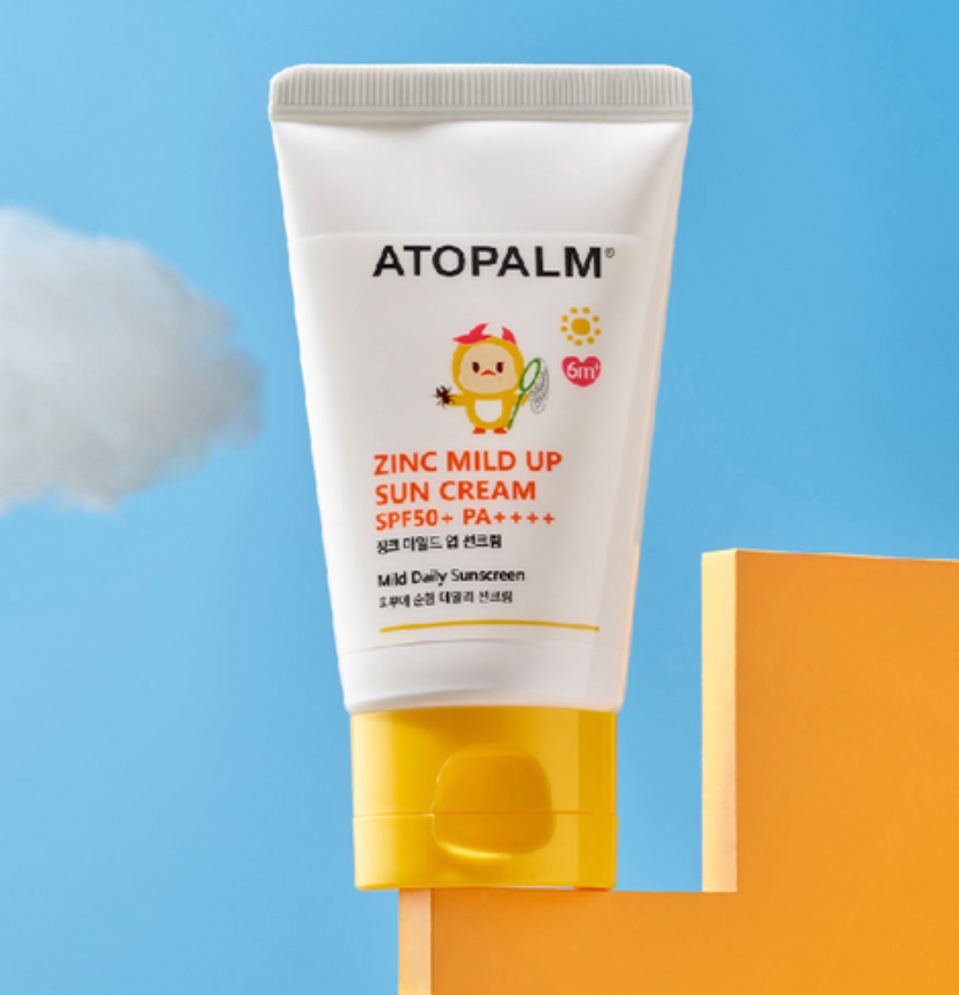 ATOPALM Zinc Mild Up Sun Cream 65g SPF50+ PA++++ (Free Atopalm Pure Cleansing Pad 30pads 62g)