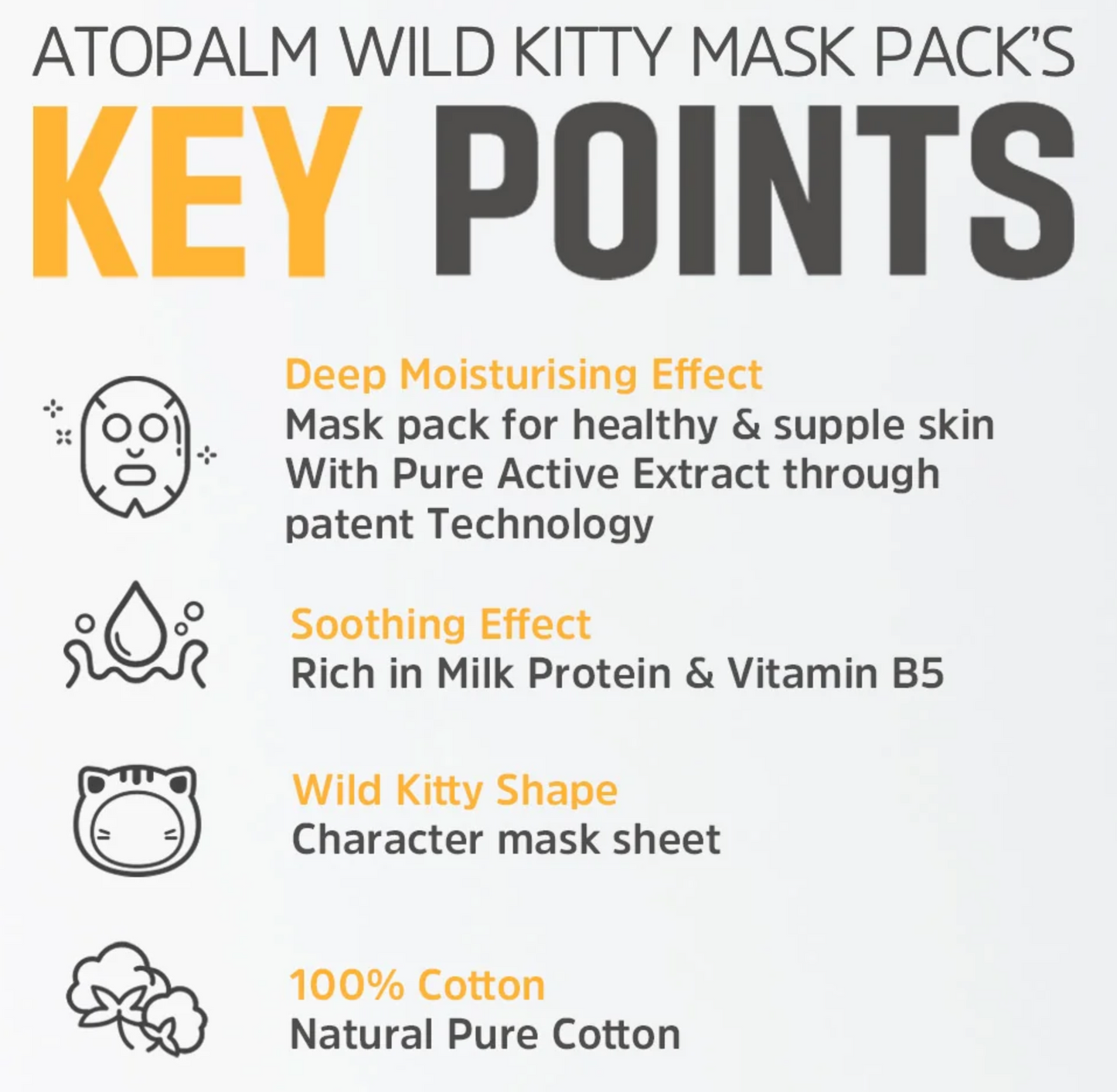 ATOPALM Wild Kitty & Panda Mask Pack Kids 5x15g