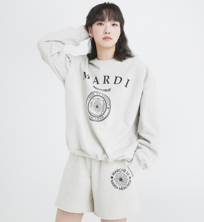 MARDI MERCREDI - SWEATSHIRT UNIV - OATMEAL BLACK