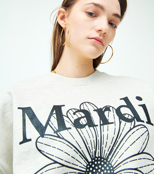 MARDI MERCREDI - SWEATSHIRT FLOWERMARDI - IVORY BLACK