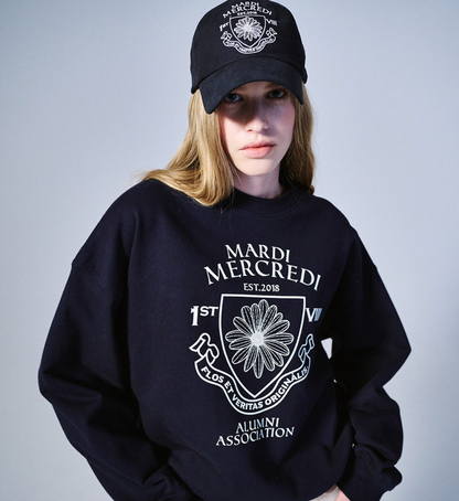 MARDI MERCREDI - SWEATSHIRT ALUMNI EMBLEM - BLACK IVORY