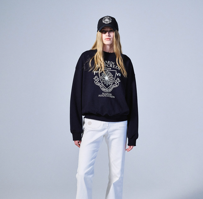 MARDI MERCREDI - SWEATSHIRT ALUMNI EMBLEM - BLACK IVORY