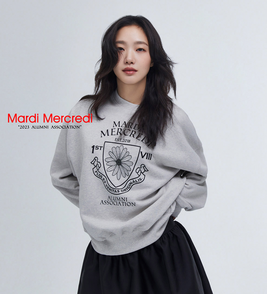 MARDI MERCREDI - SWEATSHIRT ALUMNI EMBLEM - OATMEAL BLACK