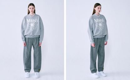 MARDI MERCREDI -  SWEATSHIRT FLOWERMARDI - GREY IVORY